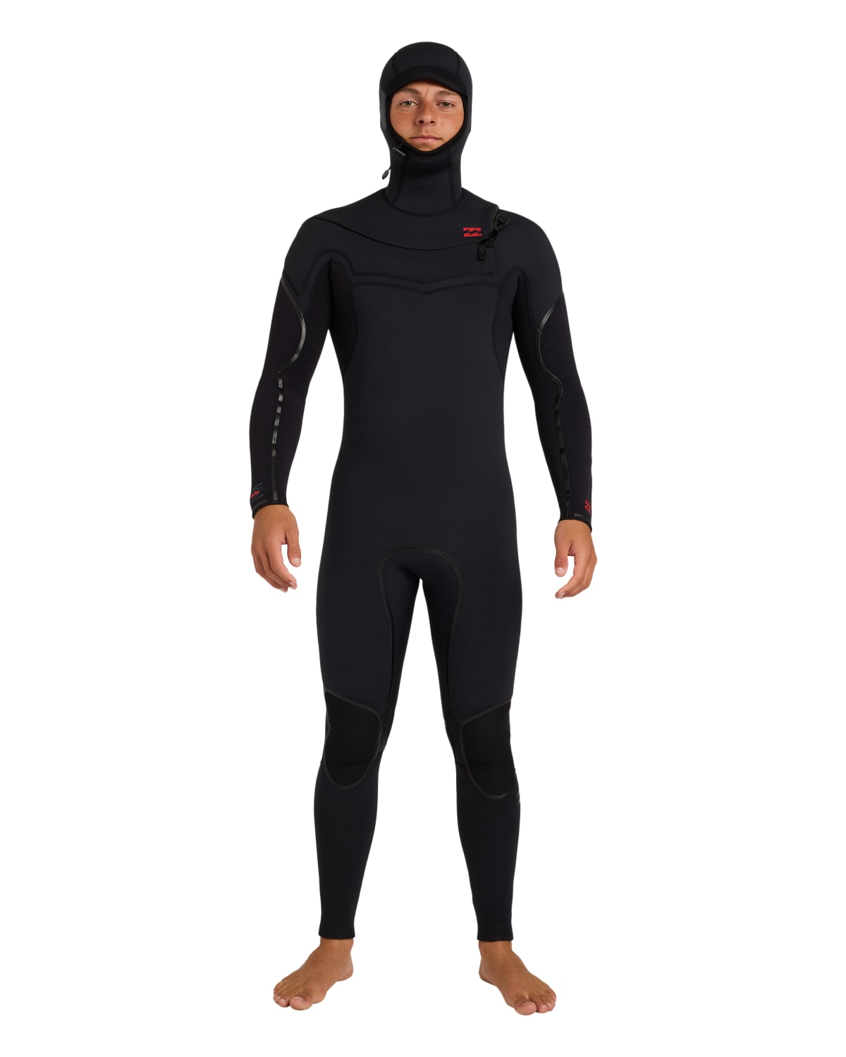 5/4mm Men's Billabong ABSOLUTE Ultra Chest-Zip Hooded Fullsuit, Black