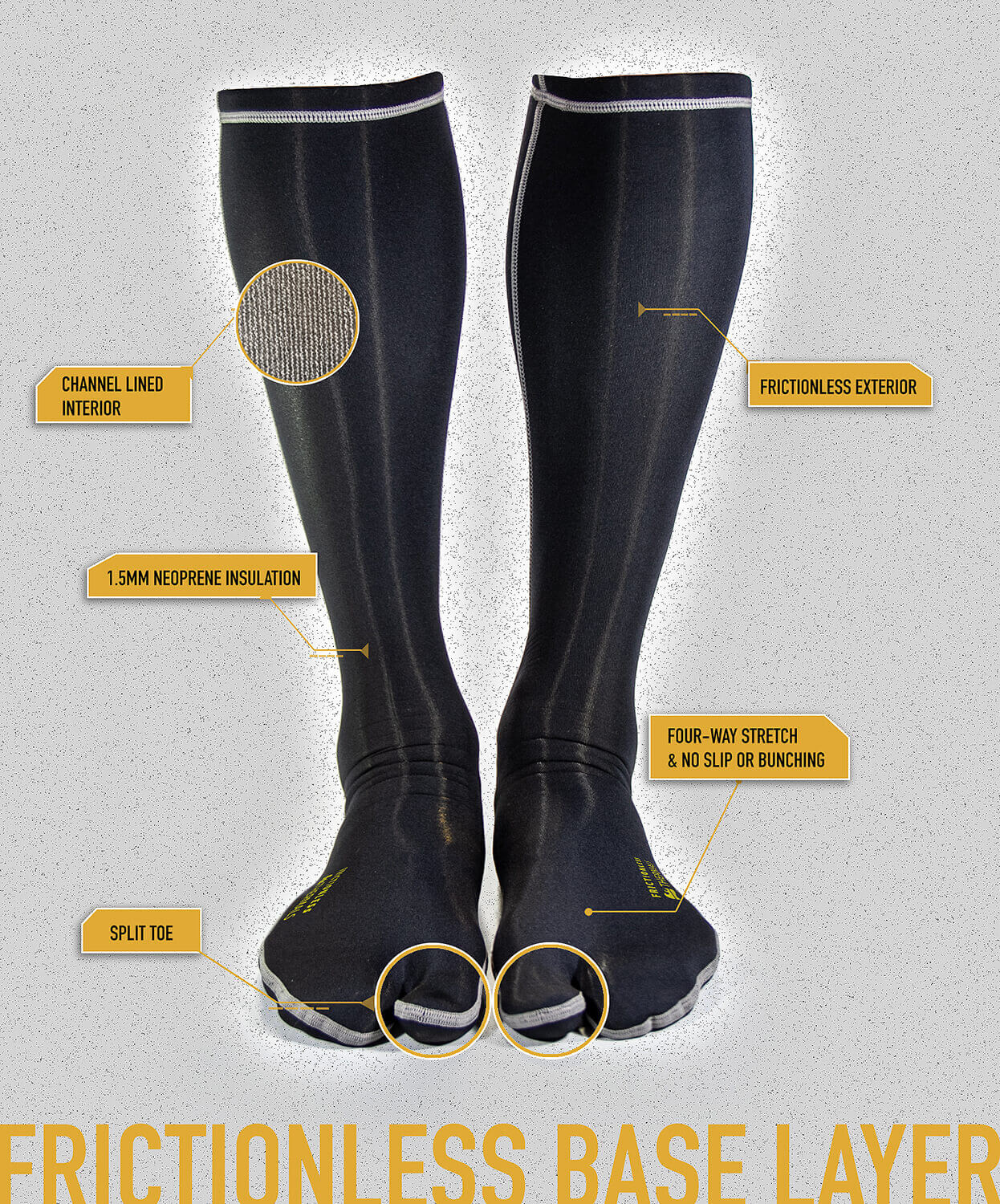 1.5mm WORN Frictionless Thermals Round Toe Socks