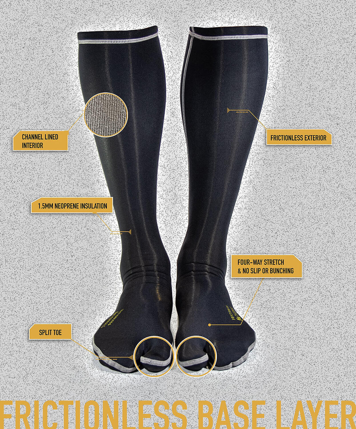 1.5mm WORN Frictionless Thermals Split Toe Socks