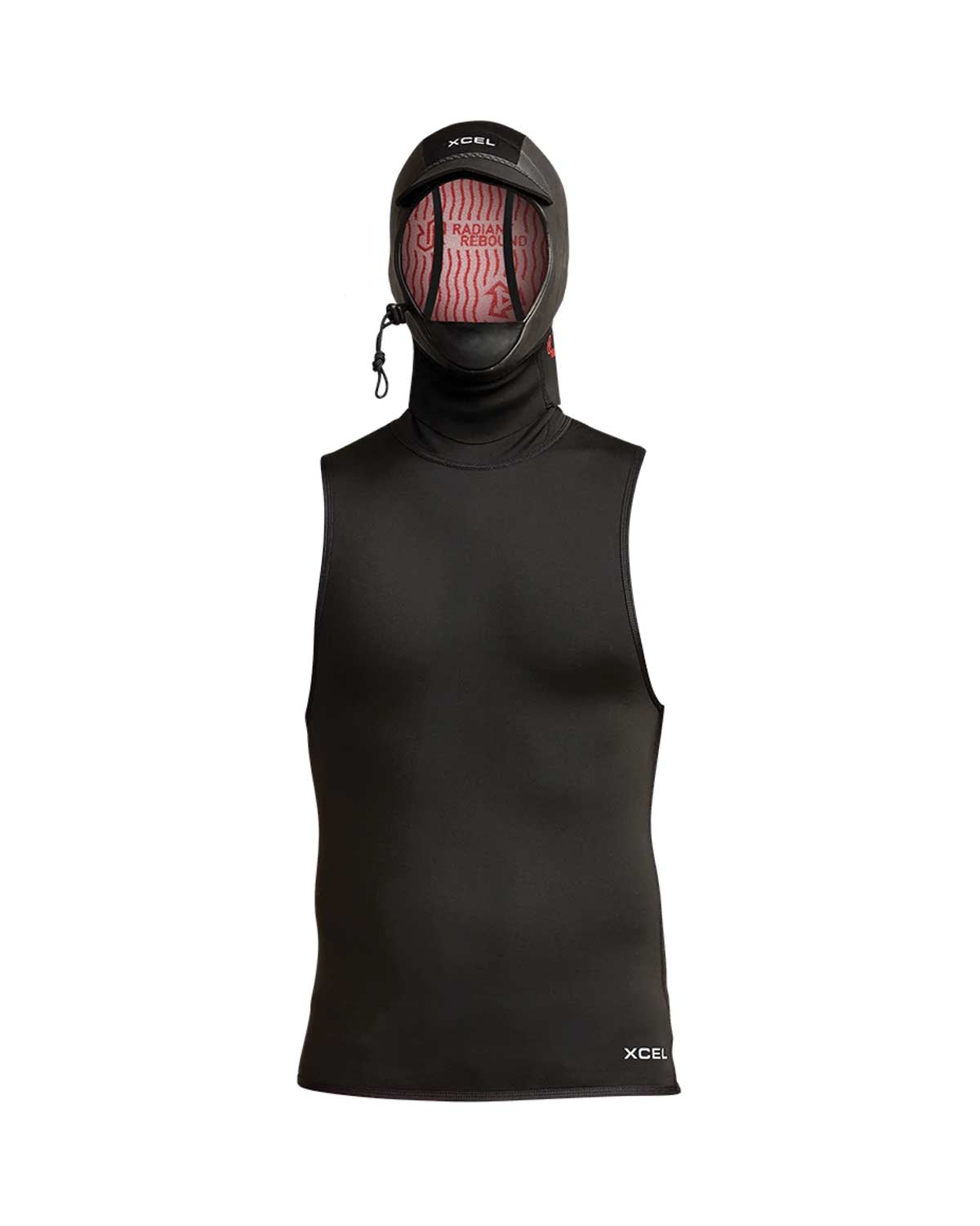 1mm Men's XCEL INFINITI Hooded Vest, Black, hood