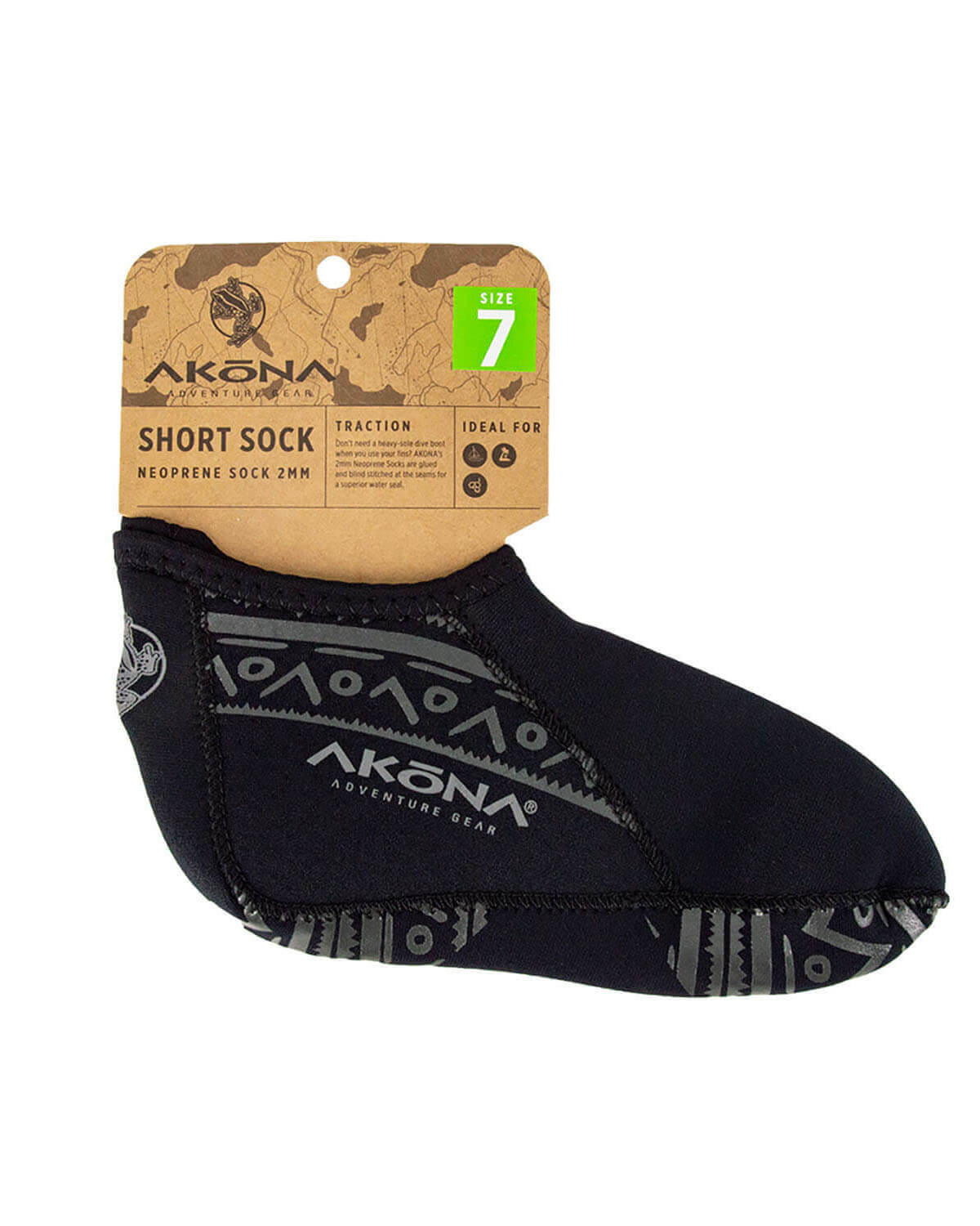2mm Kid's AKONA Low Cut Sock with Printed Traction Sole