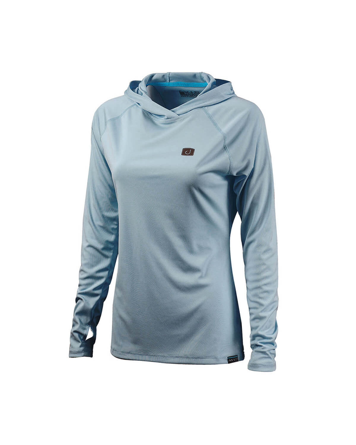 Women's Avid KINETIC Hooded Avidry L/S Top, Blue, front view