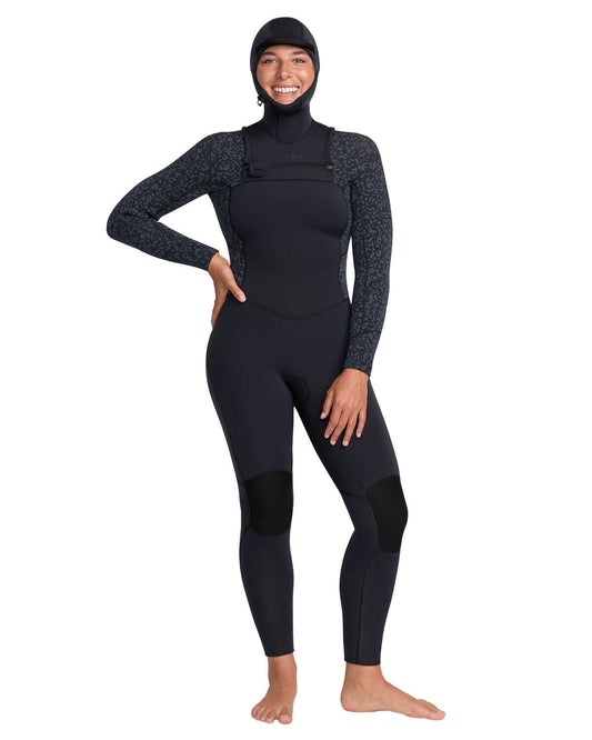 5/4mm Women's Roxy SWELL NATURAL Hooded Chest Zip Wetsuit