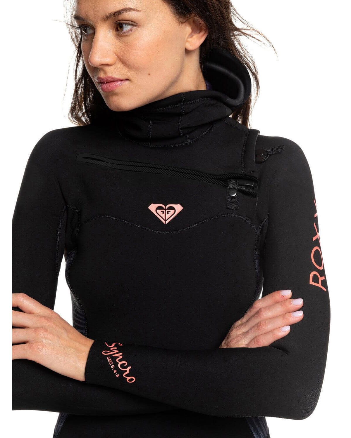 5/4/3mm Women's Roxy SYNCRO Hooded Fullsuit - Chest Zip
